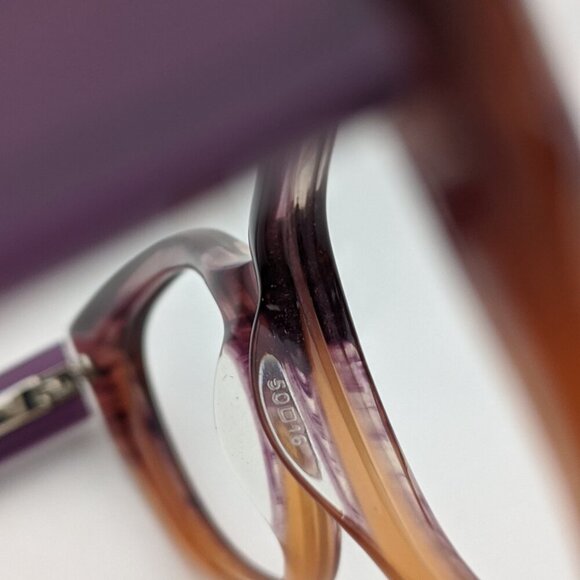 🕶️Cole Haan Plum Rose Horn CH1003 Eyeglasses 50/16/130 | ALH645🕶️ - Picture 8 of 10